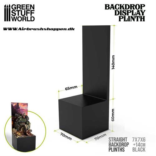 Backdrop Display Plinths , Straight  -  7x7x6cm  -  Black  GSW